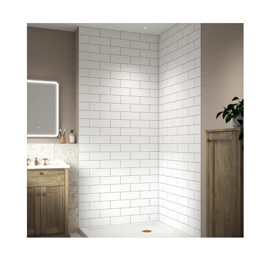 CRAFT + MAIN FLX424296-WS Corner Shower Wall Kit - MSRP $619