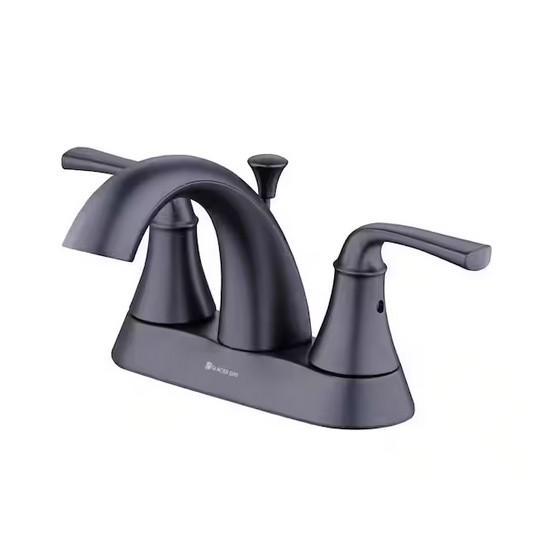 Glacier Bay Vazon 4 in. Centerset 2-Handle High-Arc Bathroom Faucet in Matte Black - Est Retail $5,824