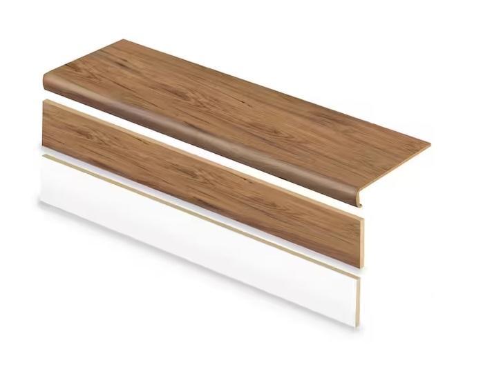 Pallet of Cap A Tread 2pk Sundance Canyon Hickory 47inLx12.15inWx2.28inT Vinyl Over Lay Tread/Risers -Est Retail $2,129