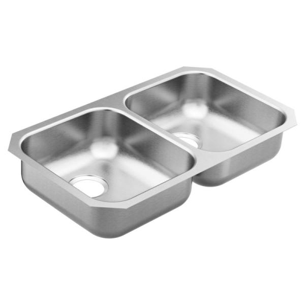 1 Pallet of Moen 2000 Series Stainless Steel Double Bowl Sinks - MSRP $2,446