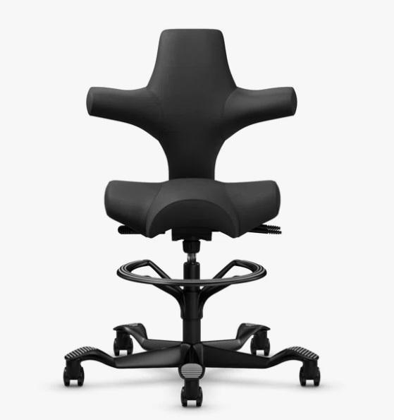 Housewares - HaG Capisco Adjustable Sit-to-Stand Height Chair, 26"H Swivel Counter Stool w/Metal Frame - MSRP $3,066