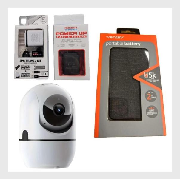 Security Cameras, Power Banks, Chargers, Cases & More