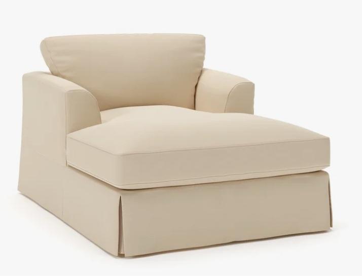 Furniture - Iolando Distressed White Bar-Base & Footrest, Lucia Slipcovered Chaise Lounge, Eloisa Table - MSRP $5,189