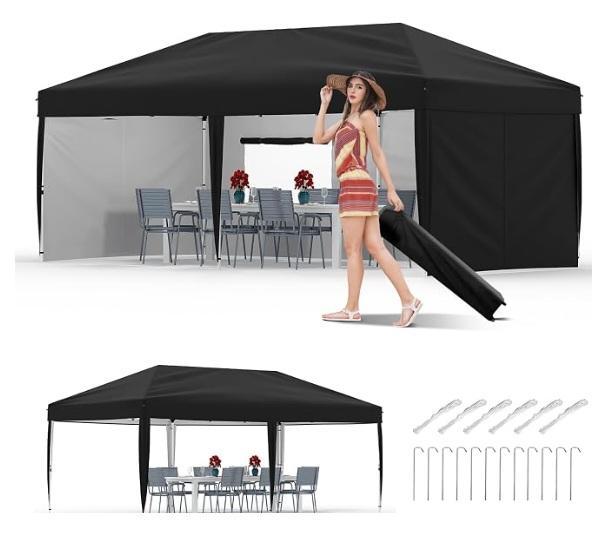 10x20 Pop Up Canopy w/4 Side Walls, Bellemave Twin Size Loft Bed, Novilla King Size Bed Frame, Nightstand - MSRP $1,199