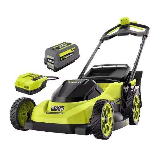 RYOBI 40VHP Brushless 20in Cordless Walk Behind Self-Propelled Lawn Mower, LITTLE TREE 70.8in Office Desk - MSRP $1,491