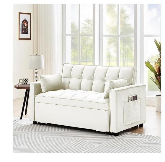 ERYE 3-in-1 Convertible Sleeper Sofa Bed, MAKE CHANGES 8ft Folding Tables, 	Furinno 16-Cubicle Bookshelf - MSRP $1,354