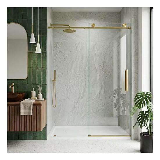 Plumbing - Vigo Shower Door, American Standard Bathtub, Sliding Shower Door with Tempered Glass - Est Retail $1,940