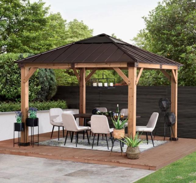 Furniture - Sunjoy Gazebo, Trent Austin Design Bookcase - MSRP $3,399