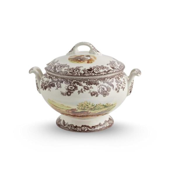 Kitchen- Spode Woodland Covered Soup Tureen, Utheer 25" x 16" Cast Iron Griddle - MSRP $2,869
