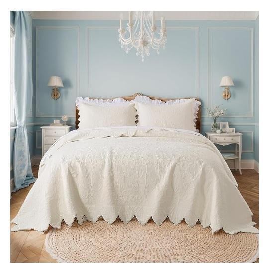 Brandream King Size Quilt Set Cotton Cream, NEPHEALIS Velvet Oversized King Quilt Set, Fleeco King Quilt - MSRP $2,026