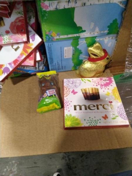 Grocery - Reese's Chocolate Easter Cane, Charms Polka Dot Pops, Skittles Filled Easter Cane Original- MSRP $10,461
