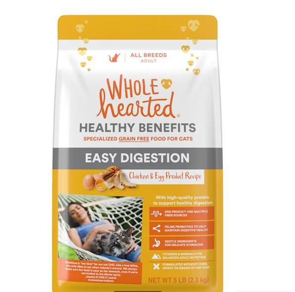 Pallet of Pet Supplies - WholeHearted Healthy Digestion Chicken and Egg Product Recipe Dry Cat Food, 5lbs- MSRP $4,,797
