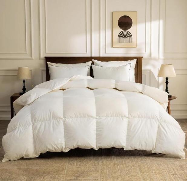 General Merchandise - BPC Organic Feather Down Comforter, Wonderful 100 Cotton Jersey Queen Quilt - MSRP $2,097