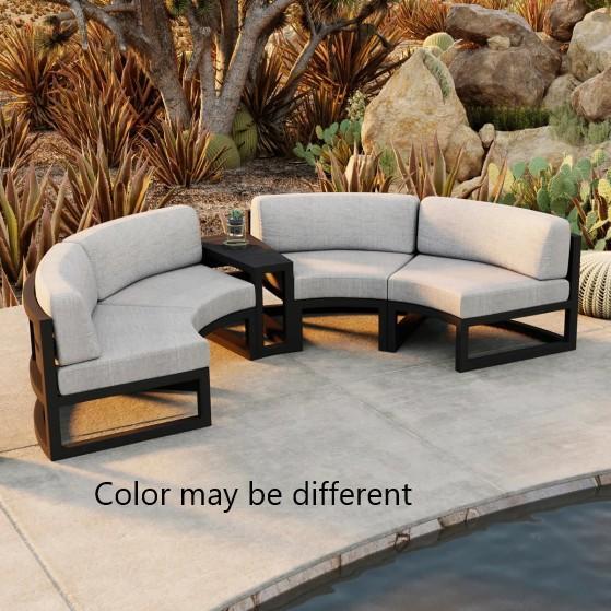 Furniture - Bergeron Outdoor Curved Patio Sectional, Elmin 9 - Drawer Dresser, Origins Platform Bed - MSRP $9,286