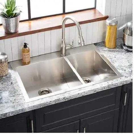Signature Hardware SHSKDMA2BZL1 Stainless Steel Kitchen Sink - MSRP $526