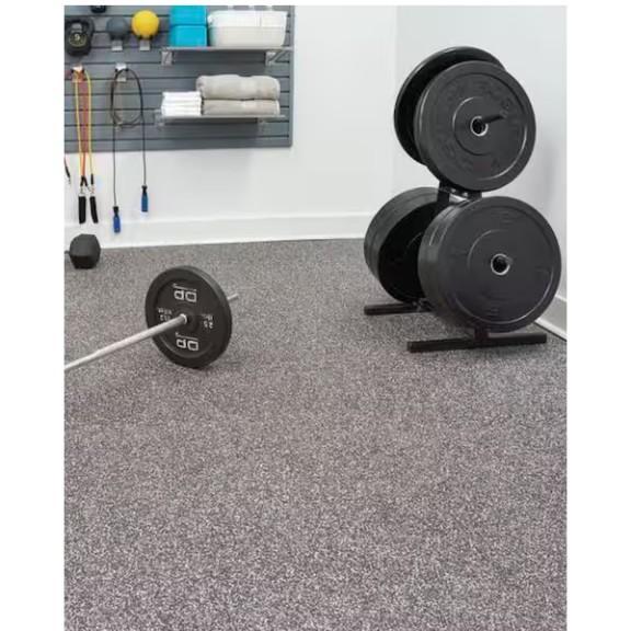 Flooring & Rugs - TrafficMaster Rubber Gym/Exercise Flooring Tiles with Nike Grind - Est Retail $1,410- 1plt