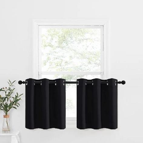 Furniture - NICETOWN Blackout Small Window Valances, Square Velvet Gradient Pillow Cover Set - MSRP $2,083