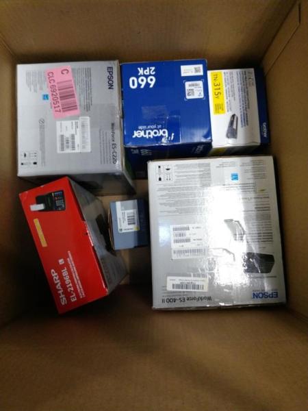 Electronics - Lexmark Laser Toner, Epson Document Scanner, Sharp Color Printing Calculator - MSRP $2,625