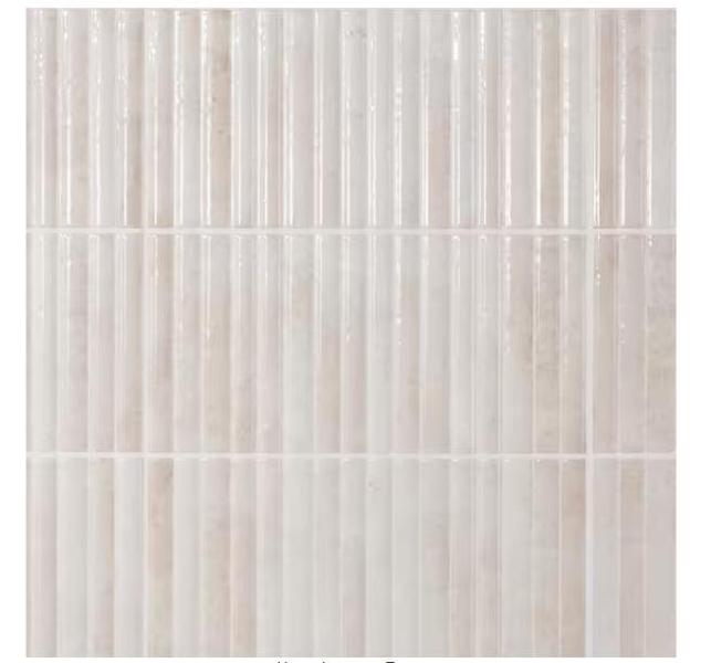 Flooring & Rugs- Ivy Hill Tile Mawr White Polished Fluted Ceramic Wall Tiles, Marazzi, Daltile, MSI - Est Retail $1,106