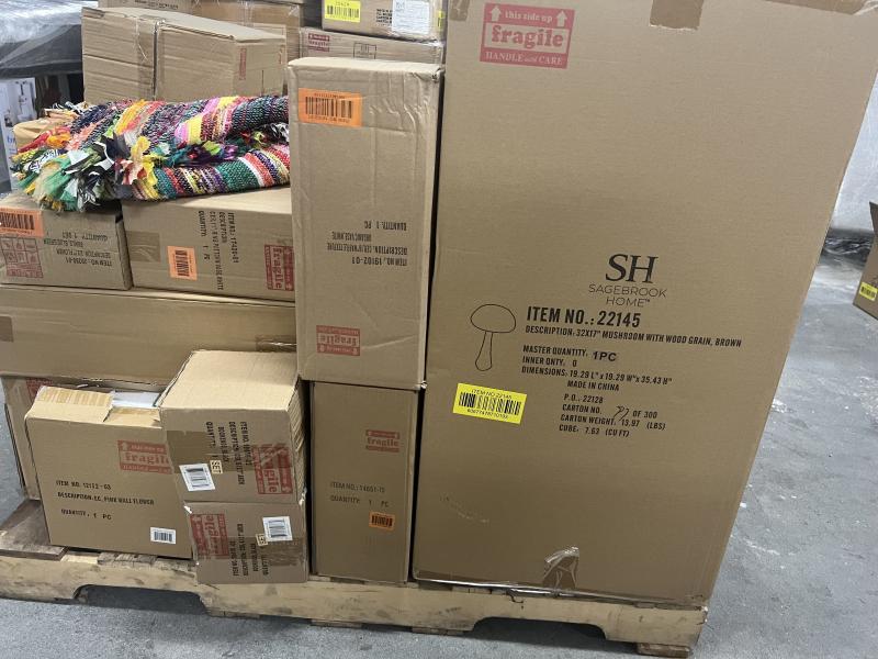 86-Piece High-End Boutique Home Décor Pallet – Mostly Sagebrook Home –MSRP: $3,266