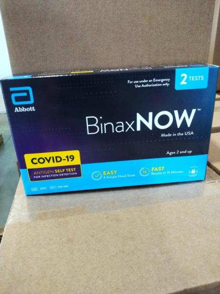 Health & Beauty- BinaxNOW COVID-19 Antigen Self Test, 2 ct. - MSRP $1,071