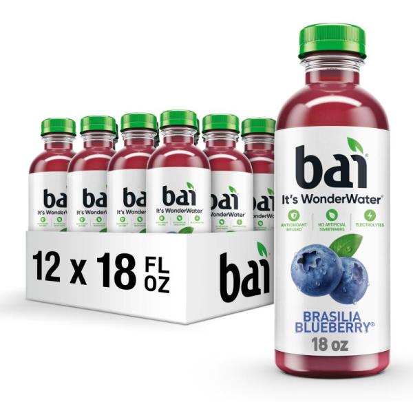 Bai Antioxidant Infused Water Beverage, Brasilia Blueberry, 18 Oz 12 Pack - MSRP $2,976