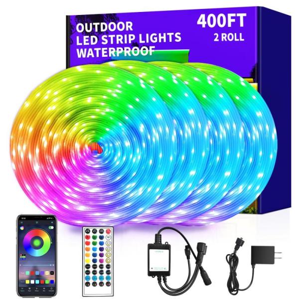 Home Improvement - Vimeepro 400ft Outdoor LED Strip Lights, BOKT Modern Cylinder Sconces, Kawaya Lights - MSRP $20,004
