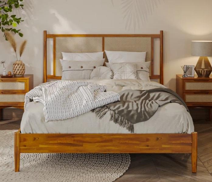 Furniture - Oliver Wood Platform Bed, Linzy Wood Modern Dining Chair, Sawiris Solid Wood Low Profile Bed - MSRP $2,355
