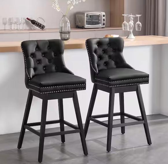 Home Decor - Hochwertiges Faux Leather Swivel Bar Stools, Seafuloy, SKYSHALO, StyleWell, FUFU&GAGA - Est Retail $1,319