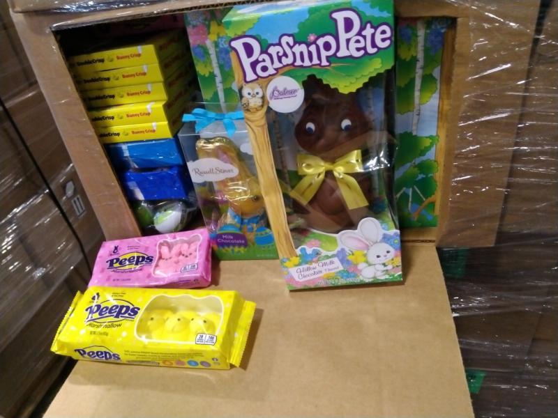 Grocery - Skittles Filled Easter Cane, Reese's Chocolate Easter Cane, Lindt Milk Chocolate Bunny- MSRP $10,278