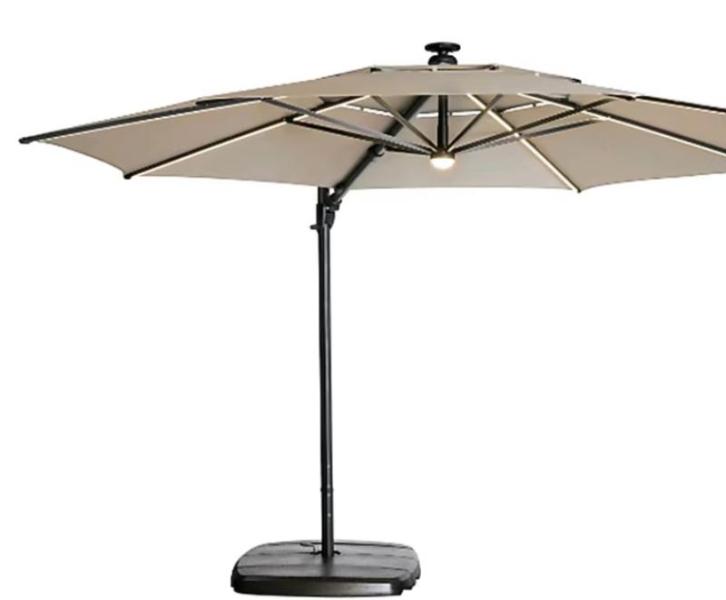 Allen+Roth 11ft Aluminum Beige Tilt Cantilever Patio Umbrella, Greenworks 3000PSI Cold Pressure Washer - MSRP $4,761