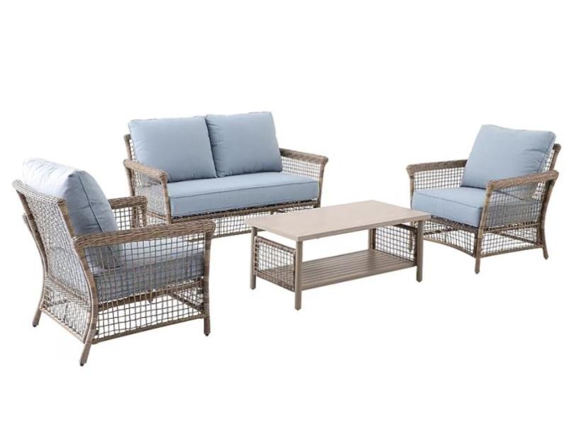 Allen+Roth Ivy Meadows 4pc Wicker Patio Conversation Set, Dyson Big+Quiet Formaldehyde Room Air Cleaners - MSRP $6,131