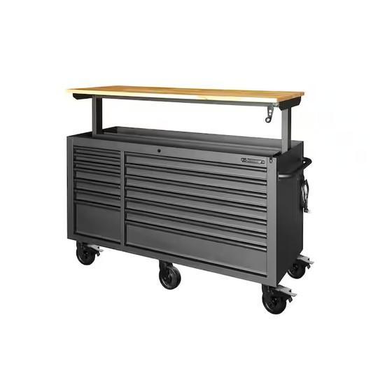 Husky 62 in. W Heavy Duty Matte Black Mobile Tool Workbench Cabinet - Est Retail $1,298
