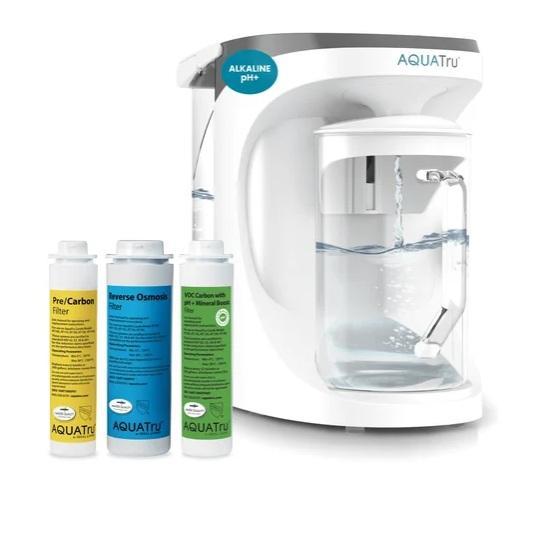 AquaTru Carafe Alkaline Counter Water Purifier, Minka Lavery 8102-A138 Kirkham 1-Light, YOSUDA Desk Bike - MSRP $1,595