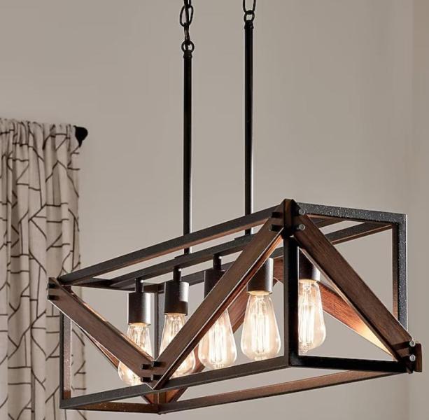 Kichler Barrington 5-Light Island Pendant, EGO POWERLOAD 56V 15in Telescopic Shaft Battery String Trimmer - MSRP $3,854