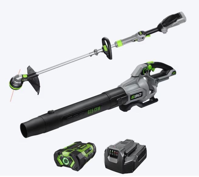 EGO POWER+ 56V Battery String Trimmer/Leaf Blower Combo, Harbor Breeze Cartersville 60in Ceiling Fan - MSRP $2,262