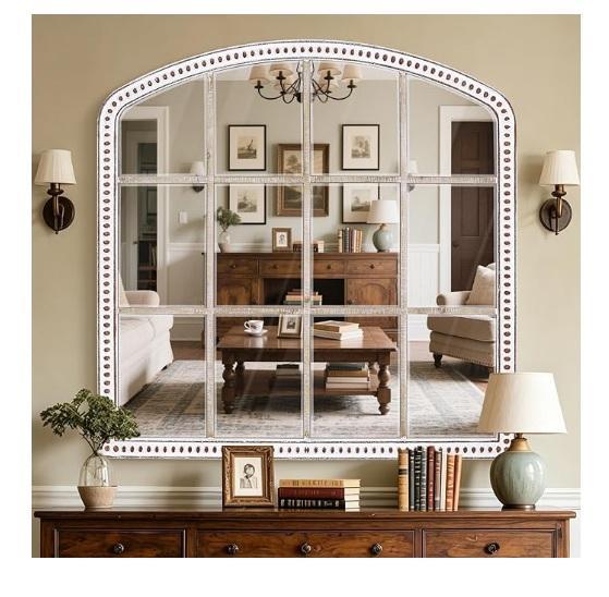 HOITUZYUS 36''x36'' Wooden Wide Arched Mirrors, EliteShade USA 9ft 3-Tier Patio Umbrella, Pressure Washer - MSRP $1,888
