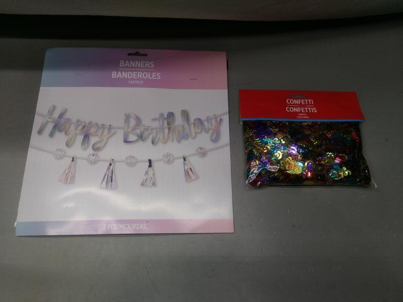 General Merchandise - Luminous Letter Banner Kit, Amscan Birthday Party Confetti - MSRP $2,029
