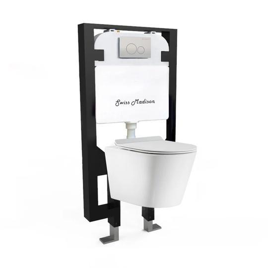 Swiss Madison SM-WK465-01C Wall Mounted One Piece Round Toilet - MSRP $447