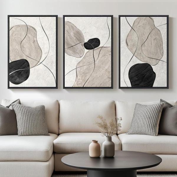 Home - Mxart Framed Black & White 3pc Abstract Wall Art, Garden Lucky Outdoor Deep Seat Cushions, Fig Tree -MSRP $4,001