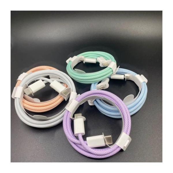 Qty: 500 - High Quality C to C Braided Charging/Data Cables 3FT