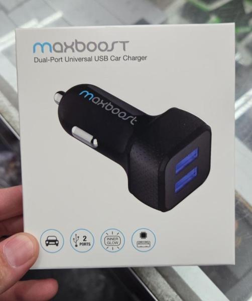 MaxBoost DUAL PORT CAR CHARGER 4.8amp, Dual Port