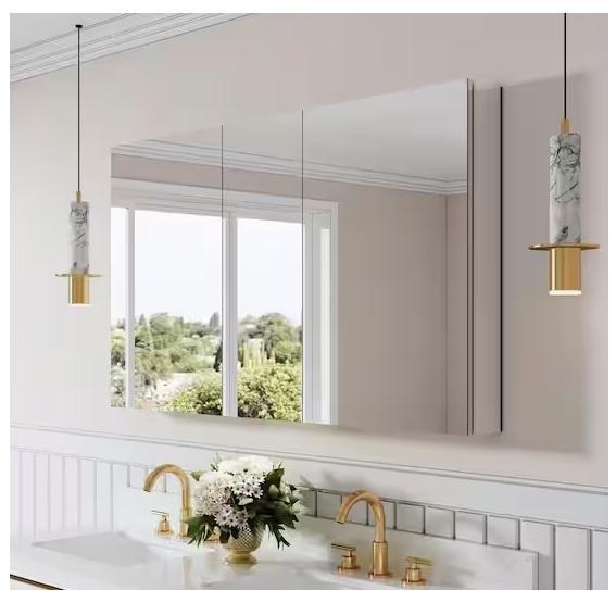 Plumbing - Liviza Mount Frameless Medicine Cabinet w/Mirror, KWW, AKDY, KeonJinn, Eridanus, YULIKA - Est Retail $2,263