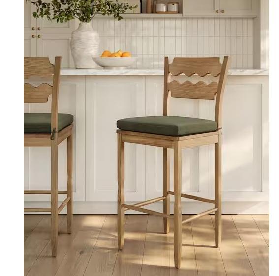 Home Decor - MODWAY Jax Vintage 43inH Inspired Oak Wood Bar Stools, BYBLIGHT 2-Drawer Office Desk - Est Retail $1,318
