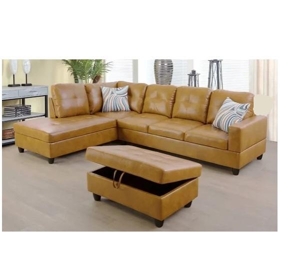 Furniture - Aine Home Modern Sectional Sofa 3pc Set, AMERLIFE Oversized Power Reclining Leather Sectional - MSRP $1,163