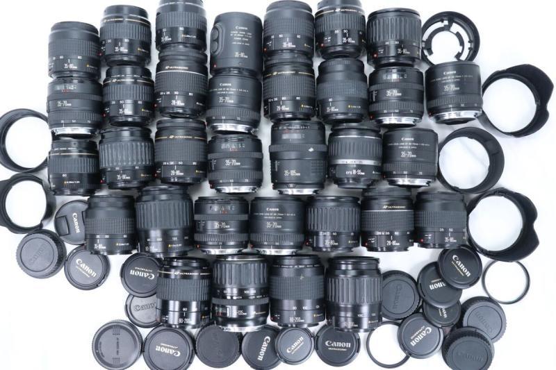 (Lot of 33) Canon EF USM Digital Camera Lenses [All AF function]