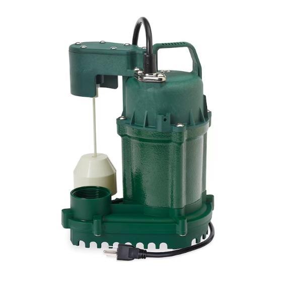 Zoeller 1/3HP 115V 42gal Cast Iron Submersible Sump Pump, Kobalt Gen4 40V 14in Battery 4Ah Chainsaw - MSRP $4,766