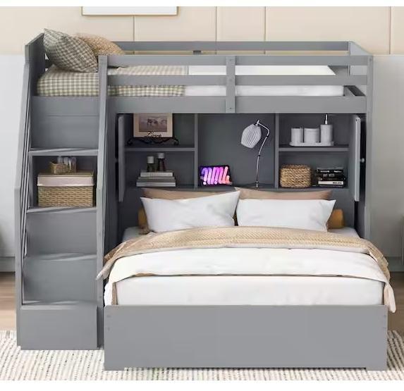 Home Decor- Harper & Bright Designs Twin Over Full Bed, INK+IVY, StyleWell, BYBLIGHT, Husky, Furinno -Est Retail $2,799