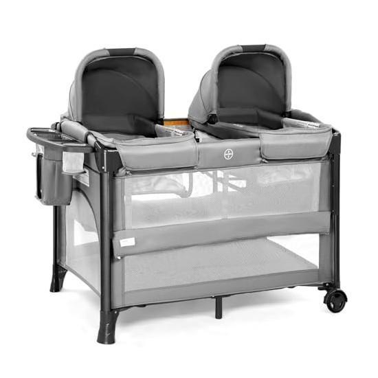 Joymor Twin Bassinet Playpen Combo, Superjare Patio Umbrella, Axioglo Wall Clock - MSRP $2,793