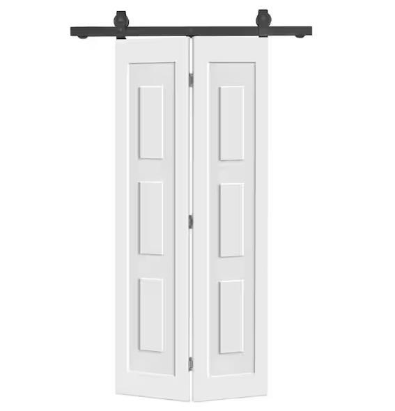 Doors & Windows - CALHOME 3-Panel Shaker Bi-fold Doors, GOLDENPOLEY Sliding Barn Door - Est Retail $2,192